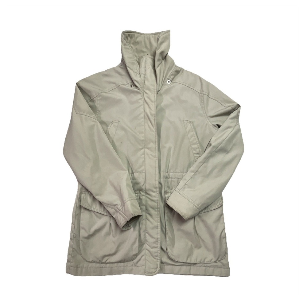 Pacific Trail Women's Beige Mid-Length Jacket Zip Snap Pockets Collared Lined S‎